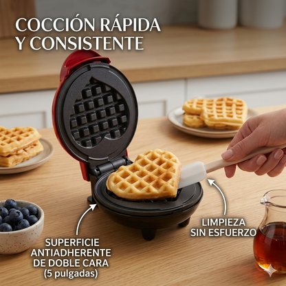 Mini Waflera Eléctrica Forma De Corazón