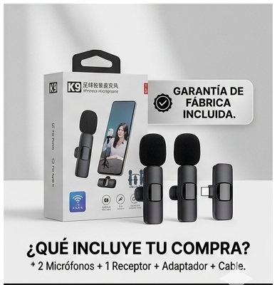 Micrófono K9 Inalámbrico 2en1
