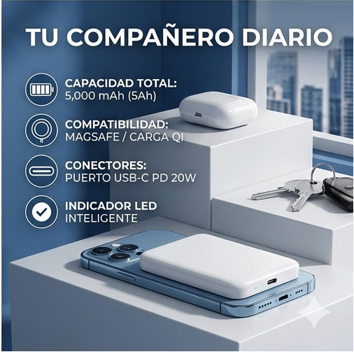 Power Bank Magnética con tecnología MagSafe
