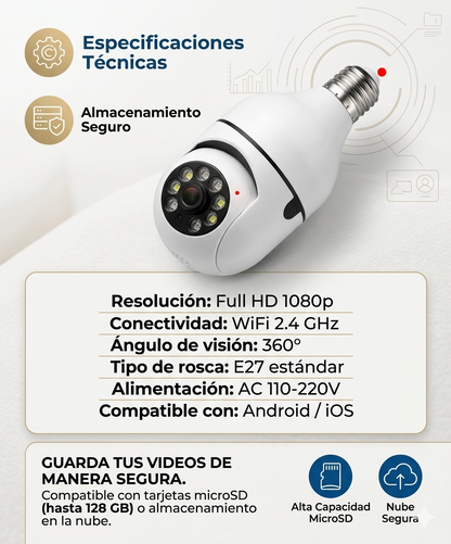 CAMARA BOMBILLO 360 WiFI